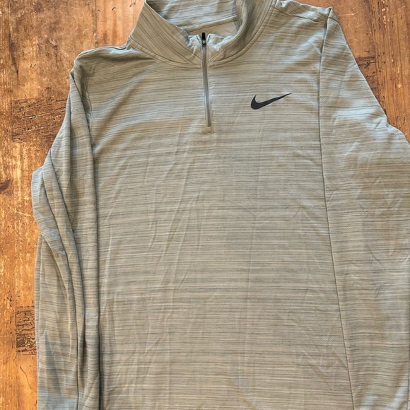 Nike Dri-Fit Racer Running Top Men XL Top 1/4 Zip Green - Picture 2 of 8
